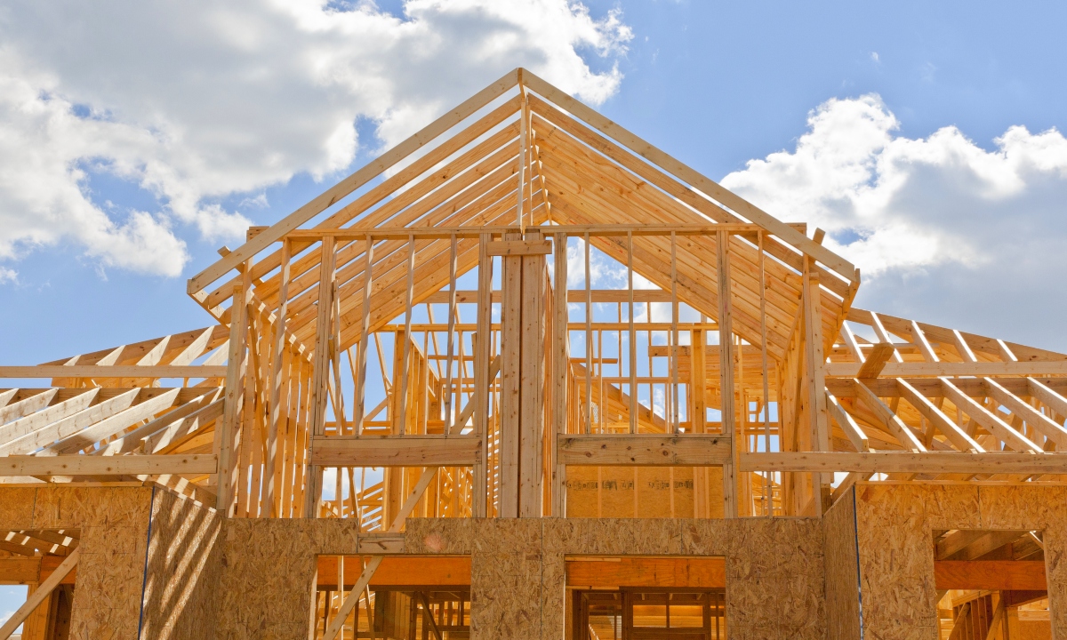 House being made from a timber frame in Spain