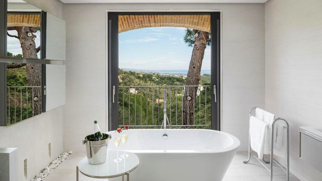 Bathroom view from a villa in Spain